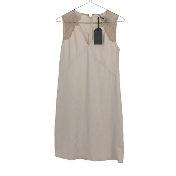 NWT  Allsaints Prism mini Dress Oyster White lace size 2 w/flaw - Picture 4 of 15
